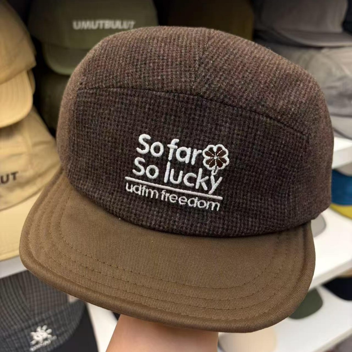 Corduroy Cap 5 Panel - Осенне-зимняя бейсболка с вышивкой букв, твидовая,