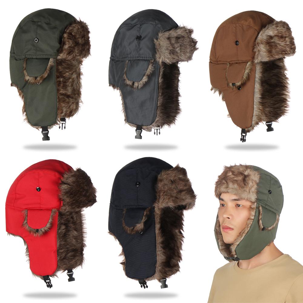 Trapper Hat Ear Flap - Теплая зимняя лыжная шапка с меховыми
