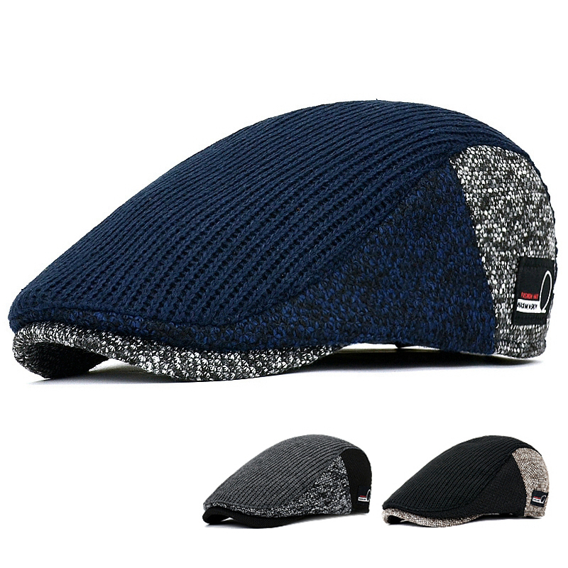 Snapback Hat Flat - Мужские шапки газетчика, толстая осенне-зимняя винтажная