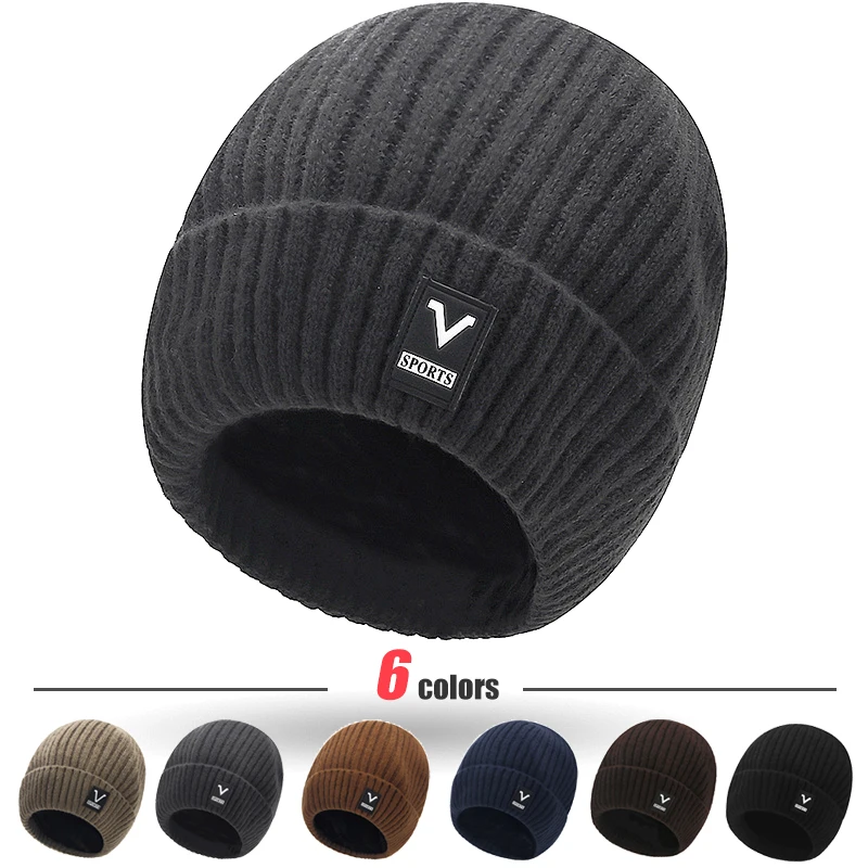 Beanie Cuffed Knit - Мужская шапка с напуском, вязаная шапка