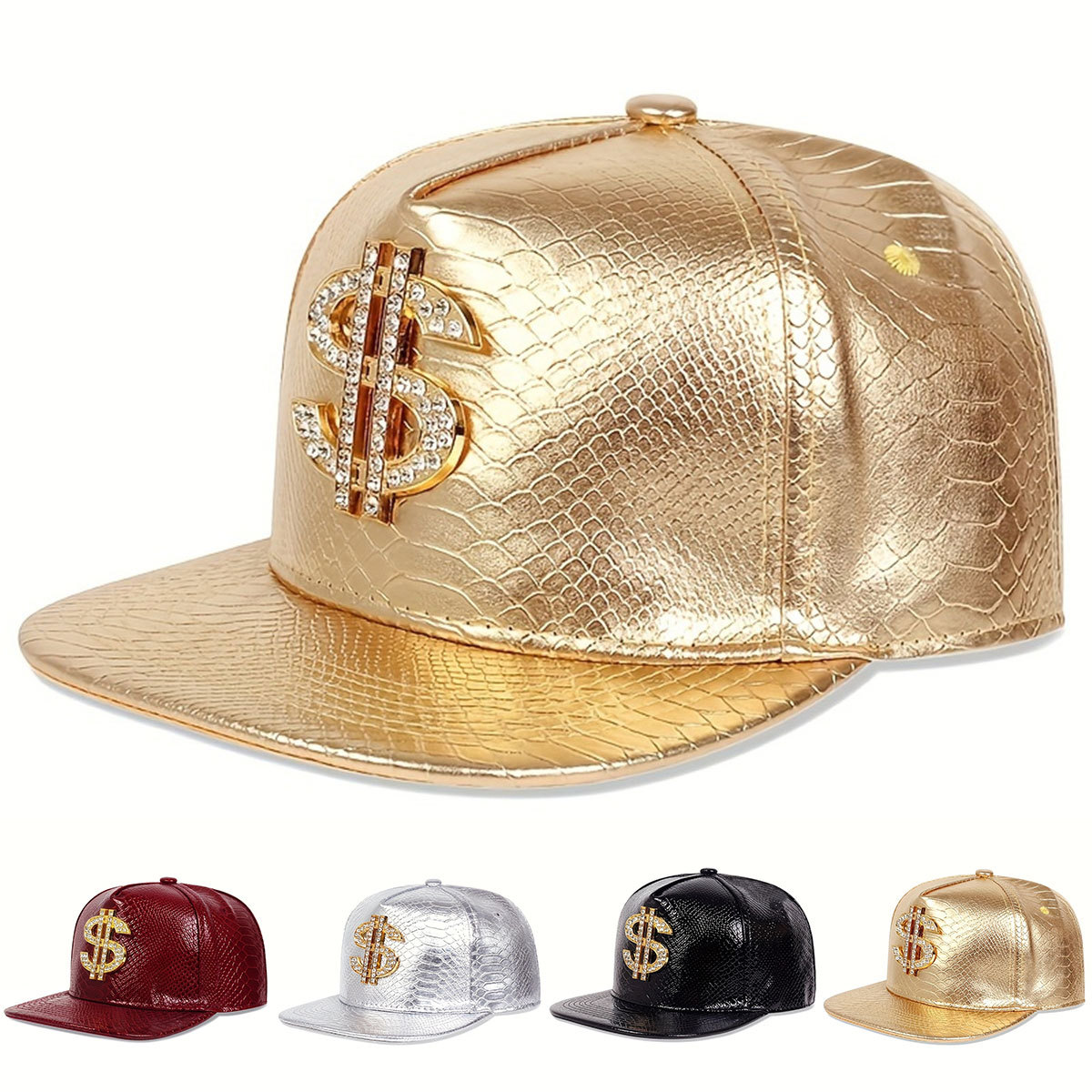 Кожаная бейсболка с металличес – обзор и цена Snapback Hat Flat