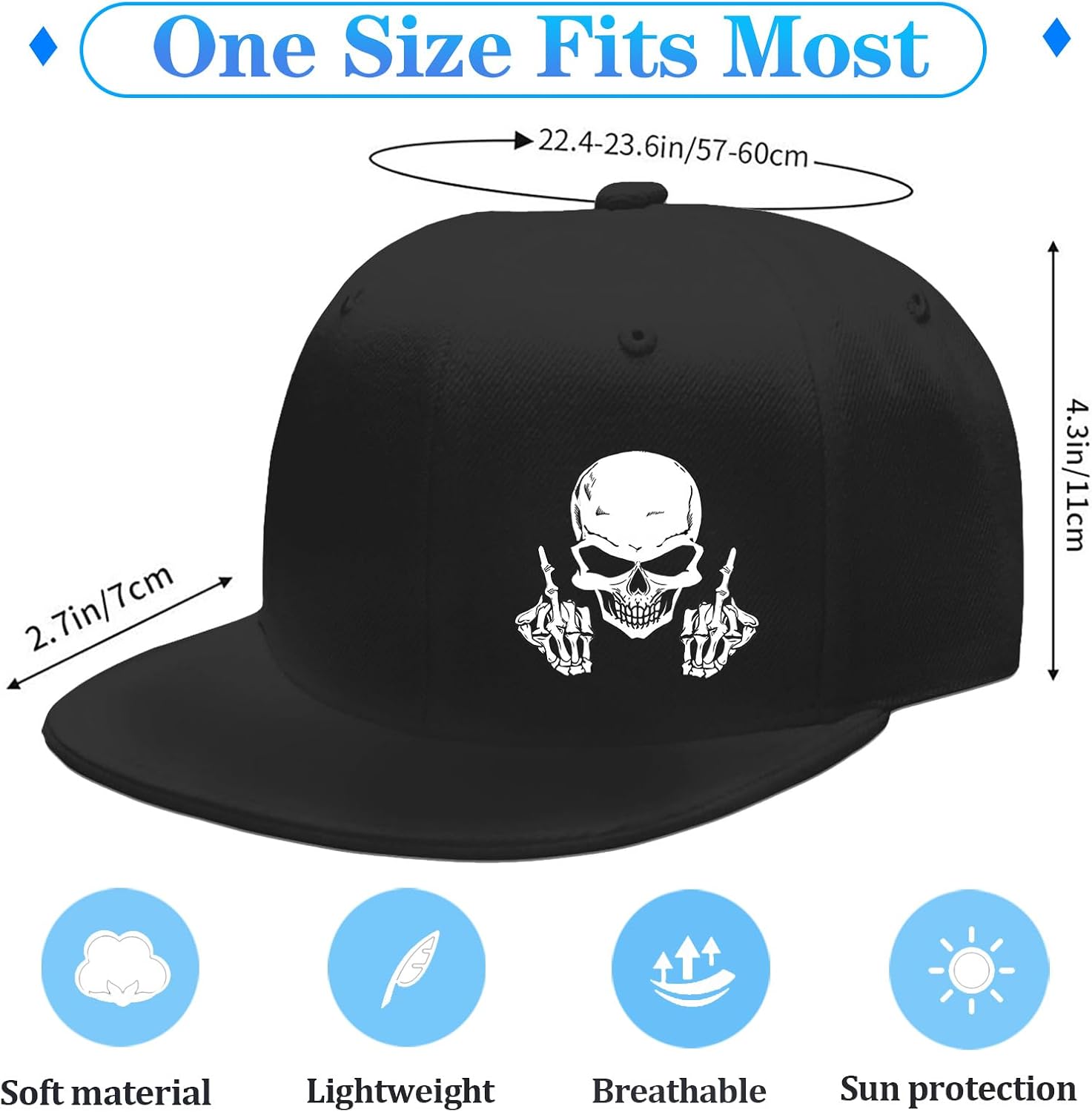 Мужские шляпы Snapback с череп – обзор и цена Snapback Hat Flat