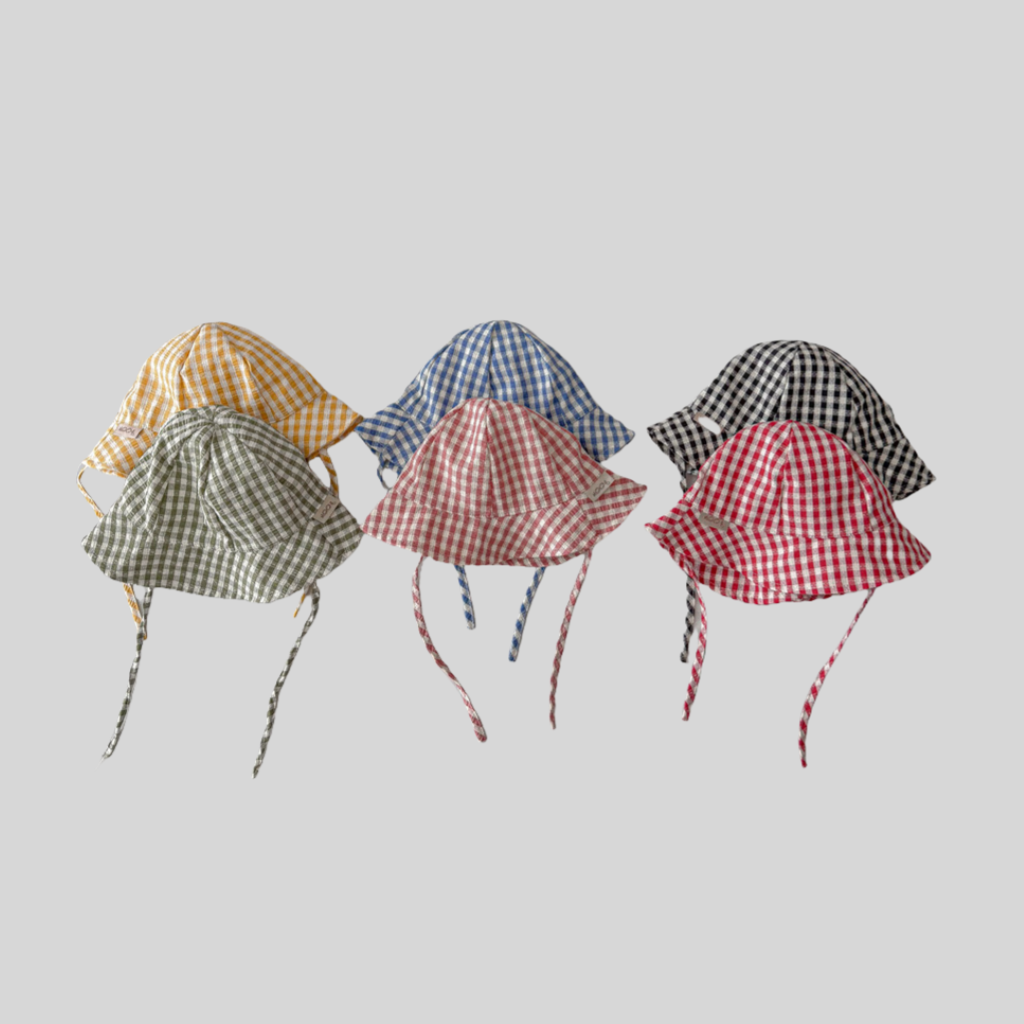 Ins Стильная клетчатая детская – обзор и цена Sun Hat Wide Brim